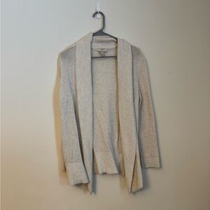 Lg LOFT Cream Open-Front Cardigan